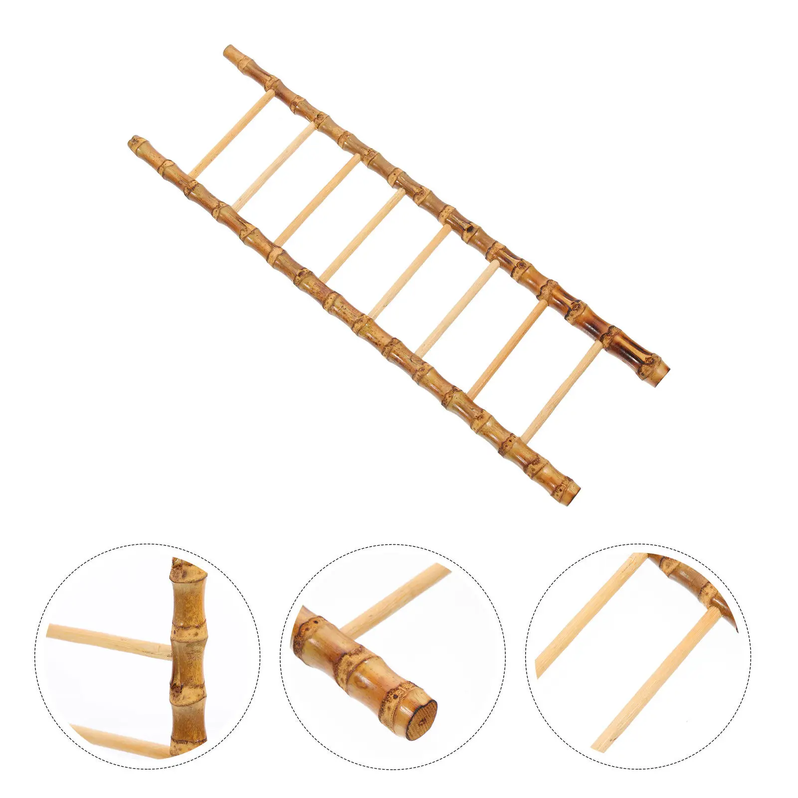 1Pcs Sushi Display Bamboo Ladder Realistic Simulation Decorative Photo Prop Sashimi Dish Ornament Bamboo Ladder Ornament