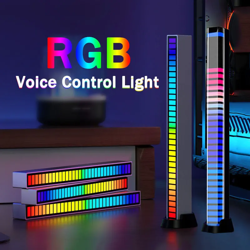 Подсветка со звуком RGB, цветсветодиодный светодиодная подсветка, управление через приложение, музыкальный ритм, светильник, Голосовая активация,