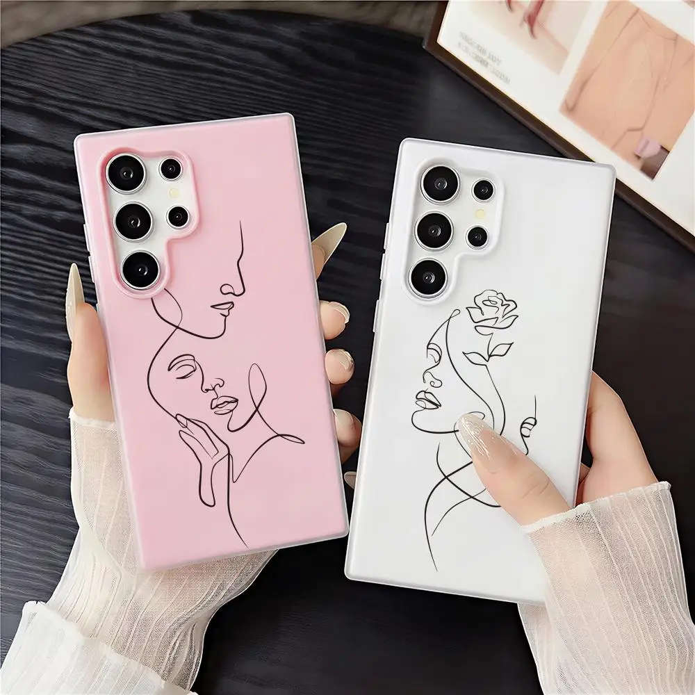 Character SketchS Phone Case 2-in-1 Detachable Clear Case with Card & Photo Slot for Samsung S22-S26