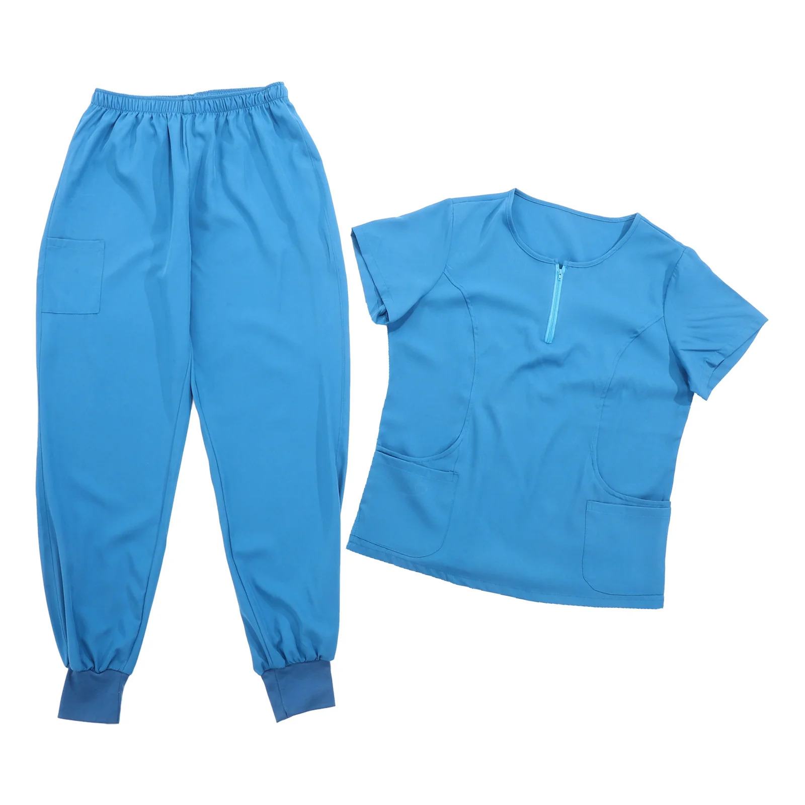 

1 комплект, женская рабочая форма доктора с короткими рукавами, летняя больничная одежда, женский размер L, удобная дышащая женская униформа доктора