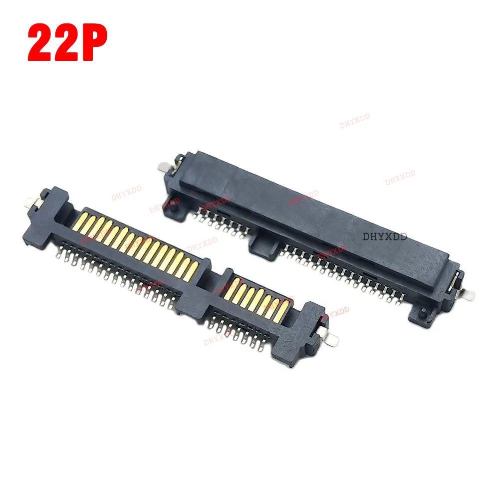 1-10pcs 7+15 Pin 22Pin Right Angle SMT Male Sata Connector Socket For Hard Drive HDD