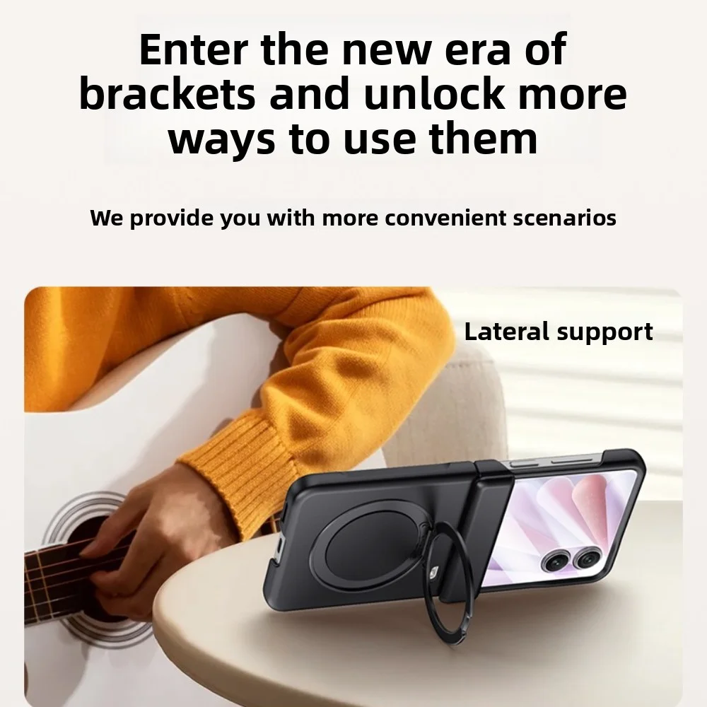 Suporte de luxo fosco caso para honor magic v flip 2 filme de vidro magnético proteção anti-impressão digital pele dura amigável suporte capa