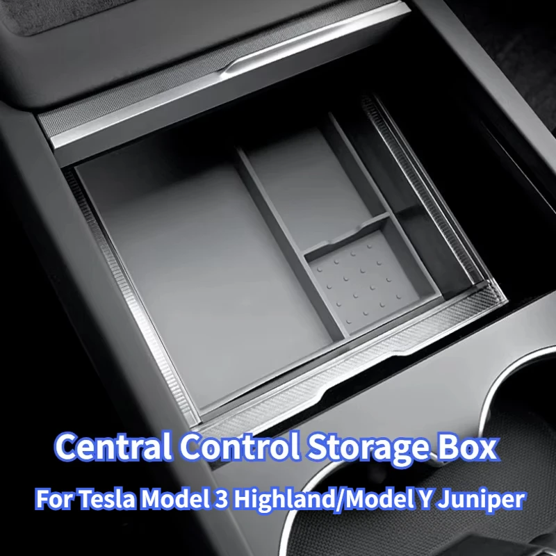 

Для Tesla Model 3 Highland Model Y Juniper 2025 ящик для хранения центрального управления прозрачный подлокотник ящик для хранения автомобильных аксессуаров