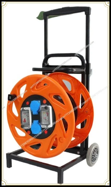 220V One Machine, One Gate and One Protection Mobile Cable Tray, Two Plugs and Two Leakage Guarantees 10A Waterproof Reel Drag