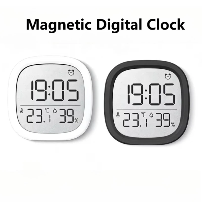 Multifunctional Magnetic LCD Digital Alarm Clock Temperature Humidity Display Refrigerator Magnet Desktop Table Clock 301