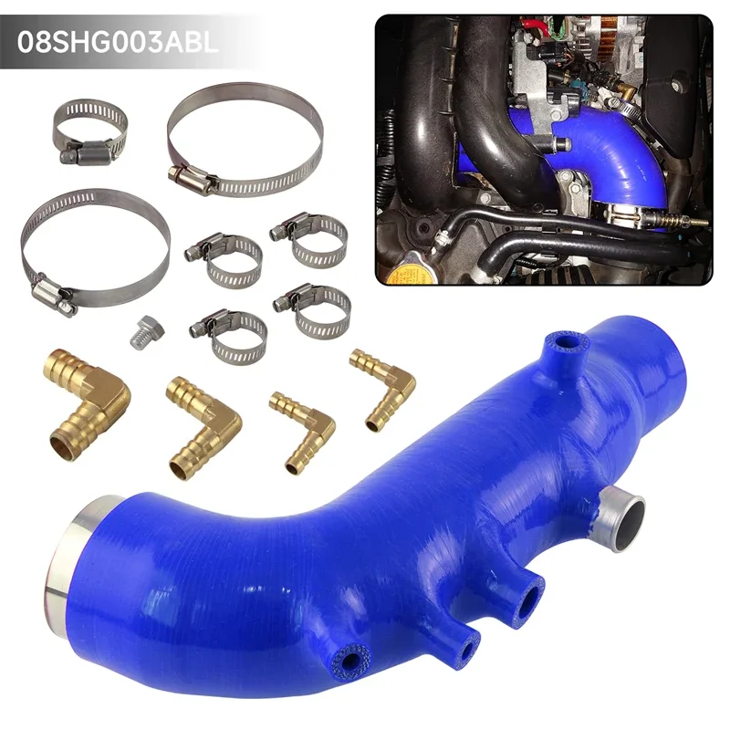 REV9 CSKS Silicone Turbo Inlet Intake Hose + Clamps For Subaru Impreza WRX Legacy GE GH GR EJ25 Engine 2.5L 08-14 Black/Red/Blue