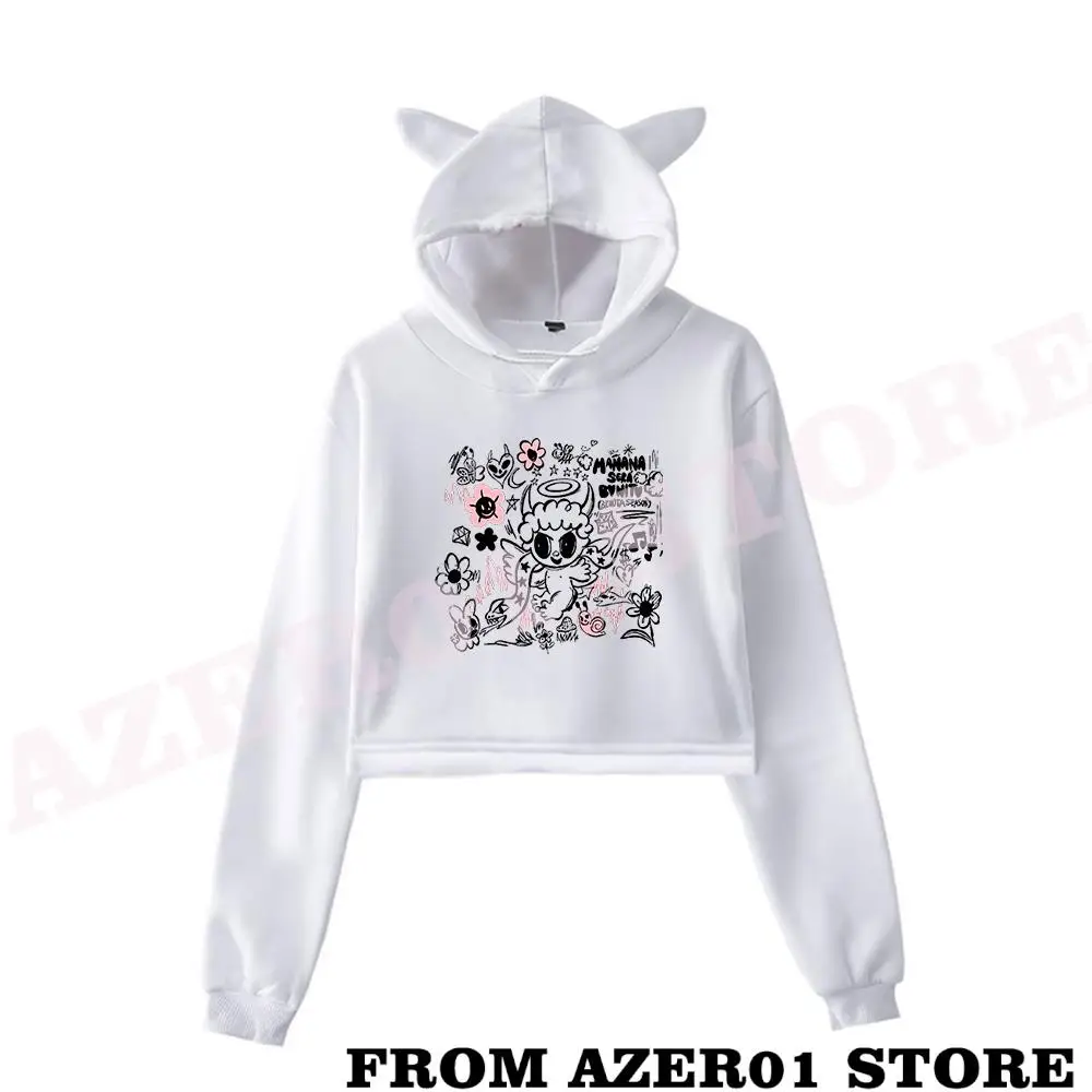 Karol G QLONA MANANA SERA BONITO BICHOTA SEASON Merch Cat Cropped Hoodies Women/Girl Hooded Crop Tops Loose Sweatshirt Hooded