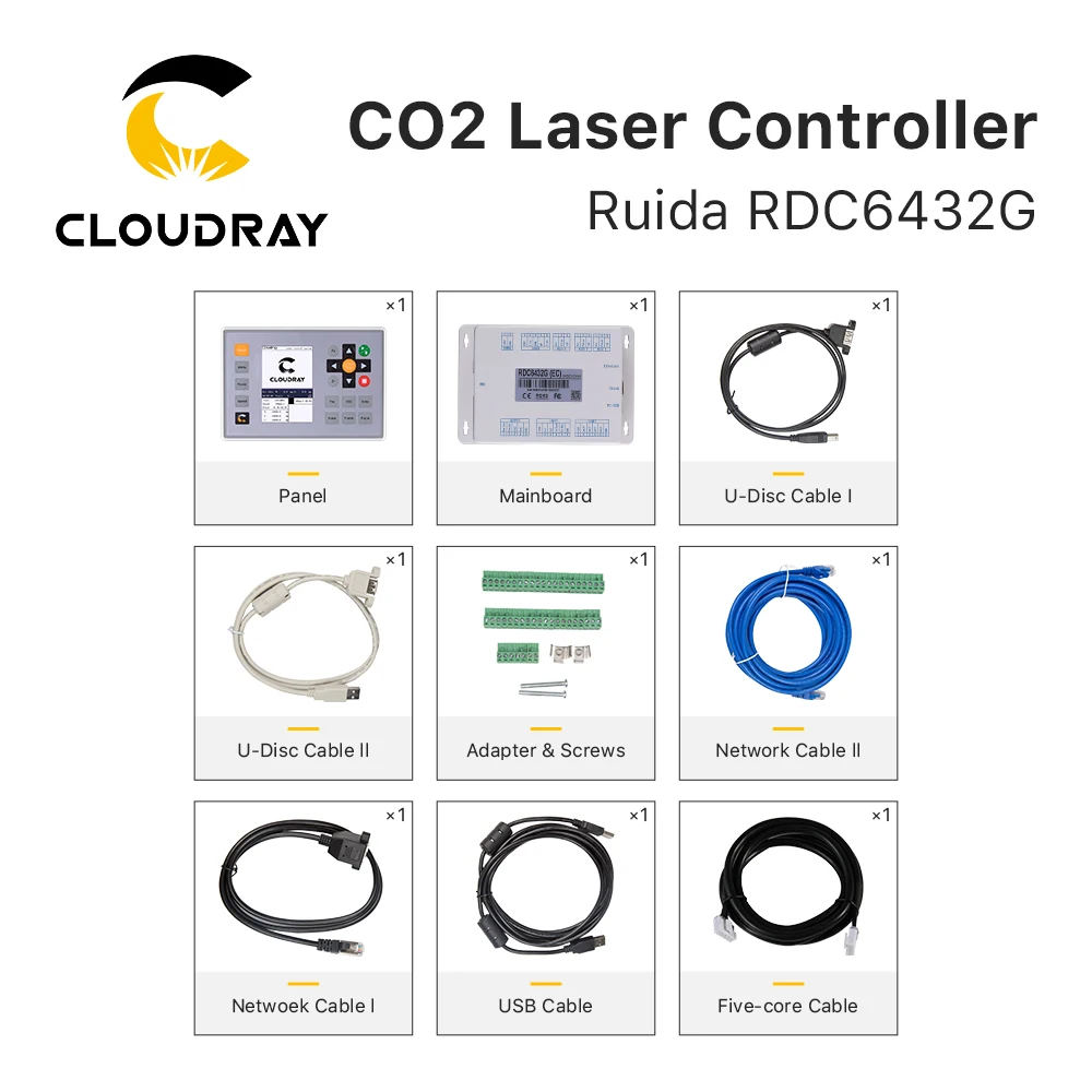 Imagem -06 - Clouday-ruida Rdc6432 Co2 Sistema Controlador Laser para Gravação a Laser Máquina de Corte Substituir Awc708s 6442s Leetro
