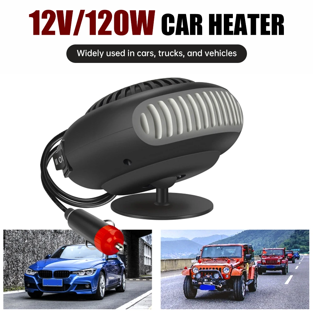 

12V Car Heater 360 Rotatable Electric Heater Plugs Into Cigarette Lighter Auto Windshield Defroster Car Anti-Fog Heaters Dryer