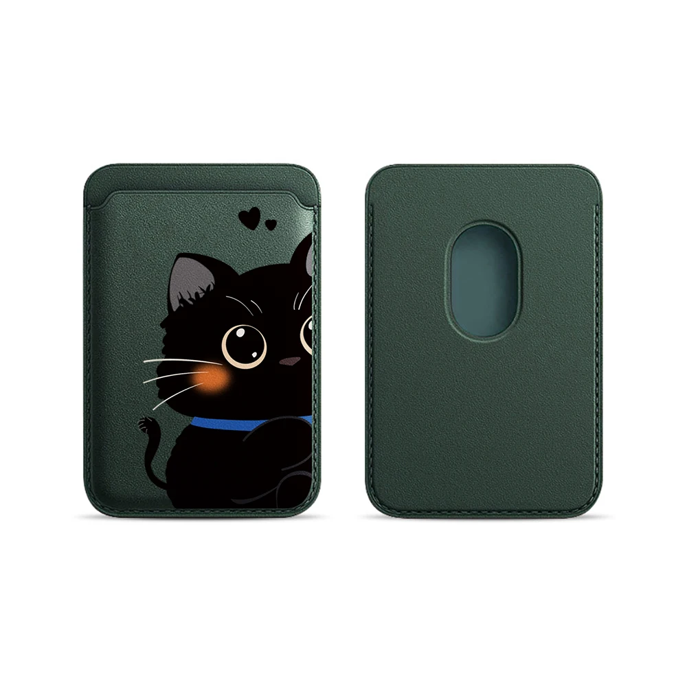 Elegante Katzen-Paar-Leder-Kartenhalter-Handyhülle für Magnetische Hüllen, Geeignet für alle iPhone Magsafe Karten-Handy-Rückseiten-Taschen – Detail 17