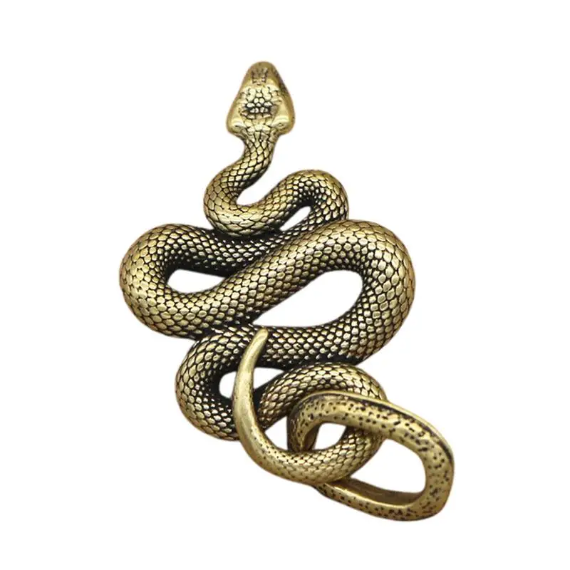 1pcs Brass Snake Shape Key Ring Snake Keychain for Purse Bag Backpack Car Pendant Ornaments Outdoor Small Accessories gift