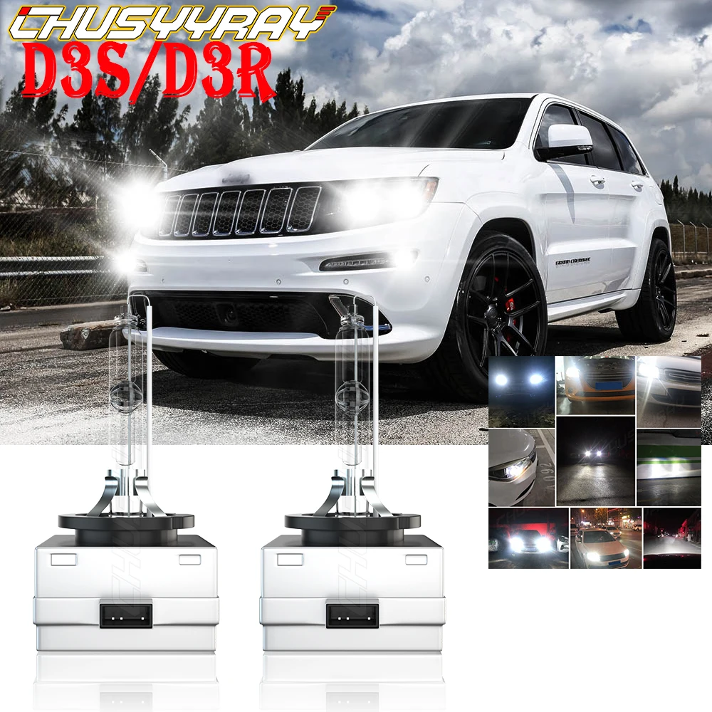 

CHUSYYRAY Car lights Compatible For Jeep Grand Cherokee 2014-2017-HID Xenon Headlight Bulbs High Low Beam Qty2 Car accsesories