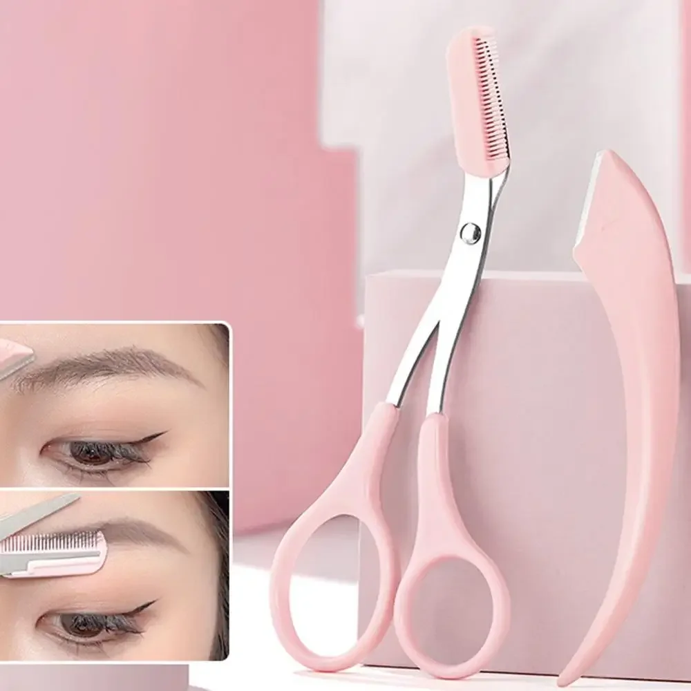 Professional 2Pcs Moon Shape Eyebrow Shaving Women's Macro Belt Protective Safety for Beginner Eyebrow Trimming Makeup Tools