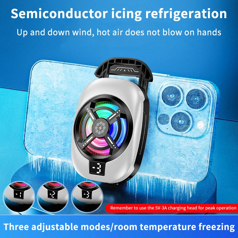 Semiconductor Mobile Phone Cooling Fan Radiator Back-Clip For Games/Live Streaming Phone Cooler For IPhone Android Universal