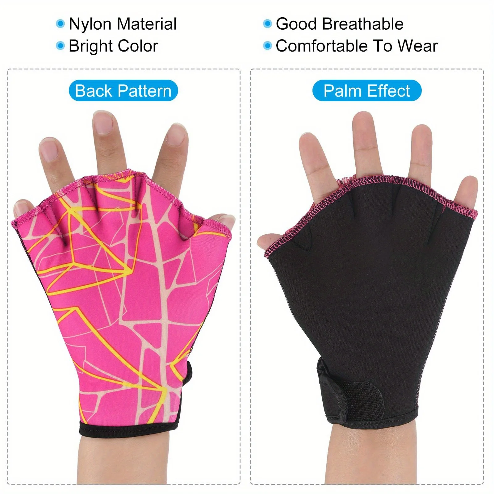 

1 Pair Swimming Webbed Gloves Water Sports Training Flippers for Swim Resistance Fitness Equipment for Men Women