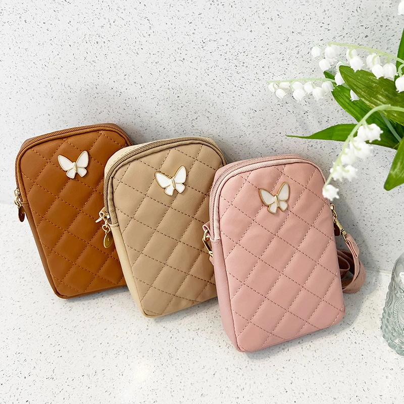 PU Leather Shoulder Bag Embroidery Mobile Phone Bags Women Fashion Crossbody Bag Mini Handbag For Female Wallet Pouch