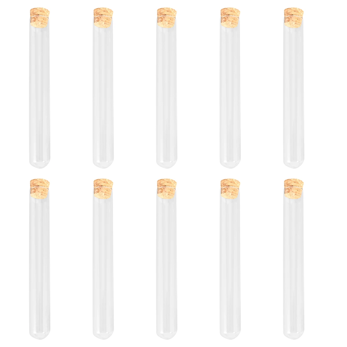 

10Pcs Clear Glass Test Tubes Heat Resistant Scientific Containers Mini Bottles Cork Sealed Dry Storage Vase Planter Teaching