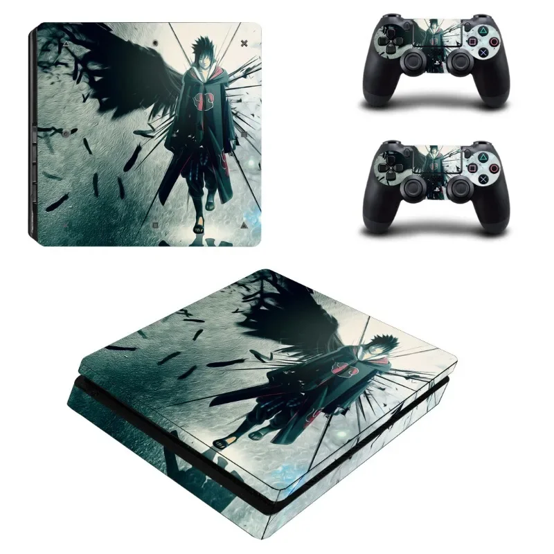 Naruto Sasuke PS4 Slim Anime Skin Sticker Protective Film for PlayStation 4 Slim Console & Controller Boruto Decal Cover Sticker