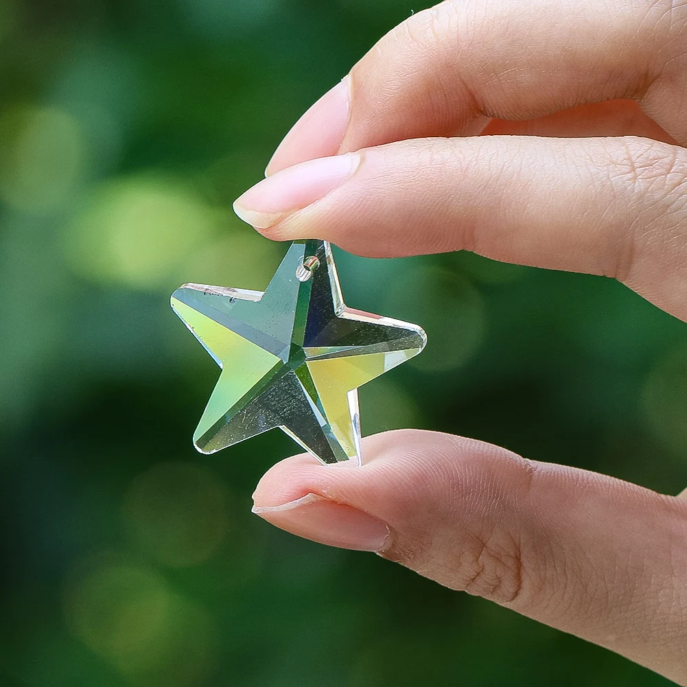 

D5 Crystal Star Beads 45mm DIY Suncatcher Prism Parts Pendant Garden Hanging Decor Charms for Jewelry Making Earring Necklaces