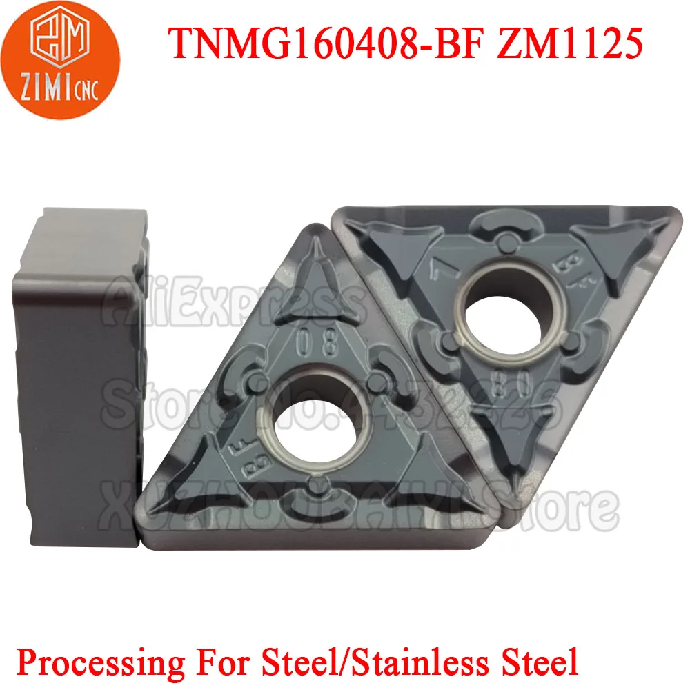 10 قطعة TNMG160408-BF ZM1125 TNMG160408 BF ZM1125 TNMG 160408 كربيد إدراج تحول أدوات القاطع مخرطة شفرة لالفولاذ المقاوم للصدأ