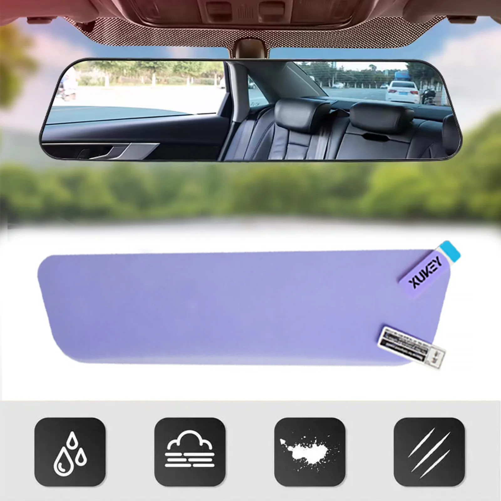 1 Pc/Set Car Interior Rearview Mirror Anti-Glare Fog Film Scratchproof Nano Protective Sticker High Quality Auto Accessories