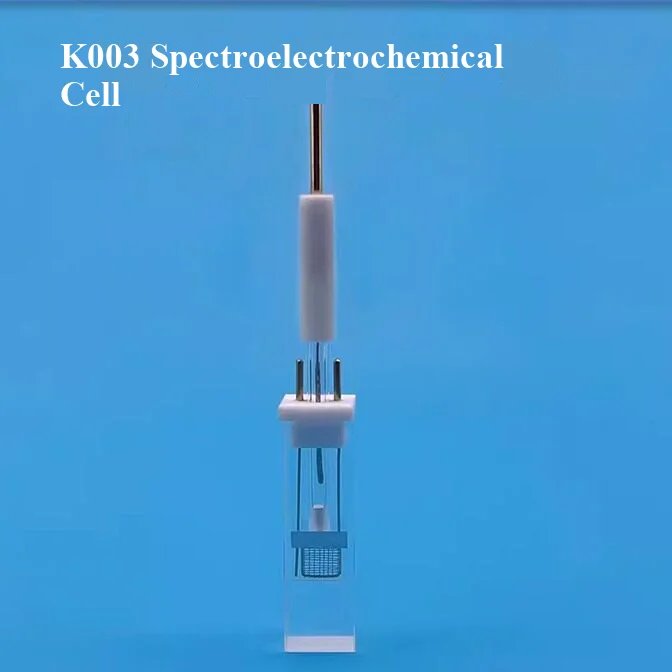 Micro all quartz spectroscopic electrochemical cell with platinum wire platinum mesh silver chloride three electrodes
