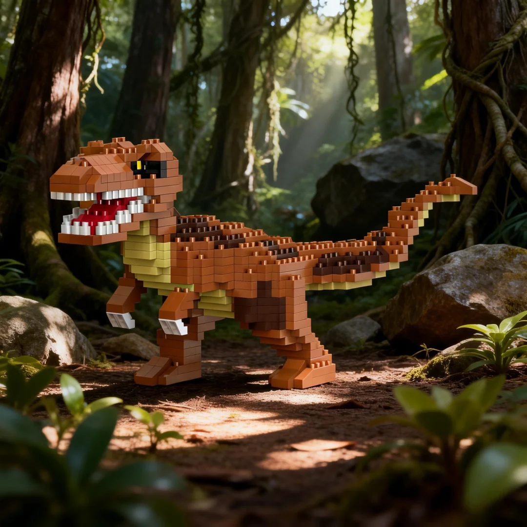 T-Rex Plesiosaurier Dinosaurier Mikro-Bausteine Spielzeug – Kreatives Lerngeschenk für Kinder, Geburtstagsparty-Geschenk, Weihnachtsbaumschmuck – Detail 4