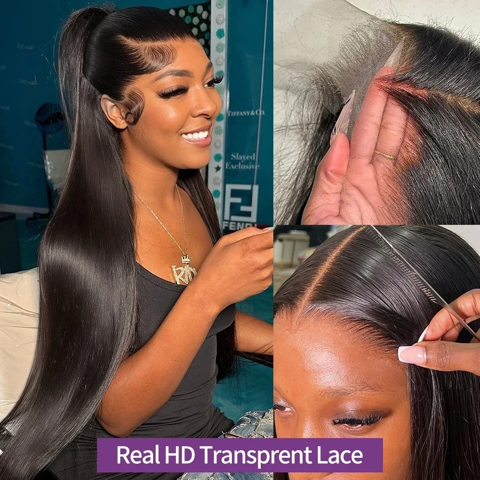 Bone Straight HD Lace Front Wig 13x6 180 Density 30 32 Inch 13x4 Lace Frontal Human Hair Glueless Drawstring Wigs for Women