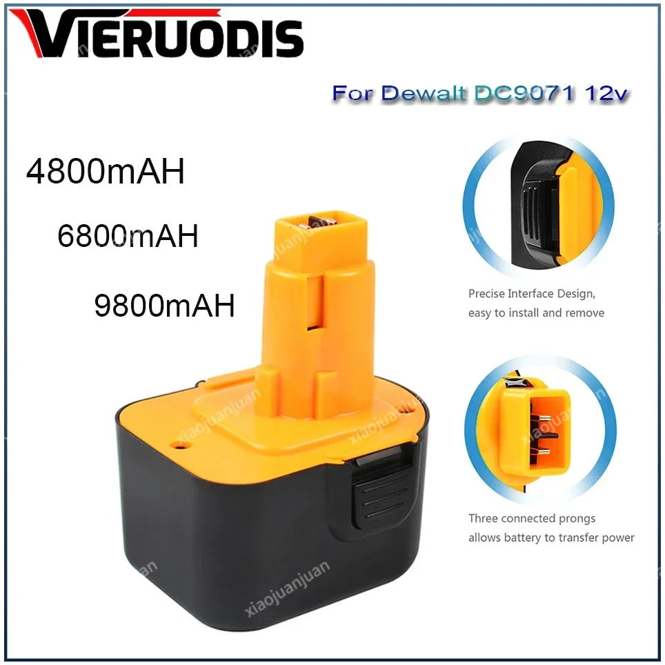 

12V 4800mAh Tool Battery for Dewalt DE9074 DC9071 DE9037 DE9071 DE9075 DW9071 DW9072 DW9074 DC727 DC756 DC980 DC981 DW0