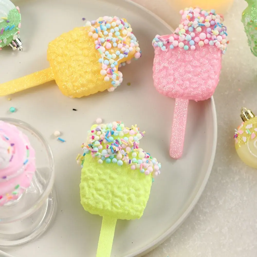 Set de Adornos Navideños de PVC DIY para Árbol de Navidad con Forma de Macaron, Bolas de Caramelo, Helado, Donut, Pastel de Dibujos Animados y Bolas de Piruleta Colgantes