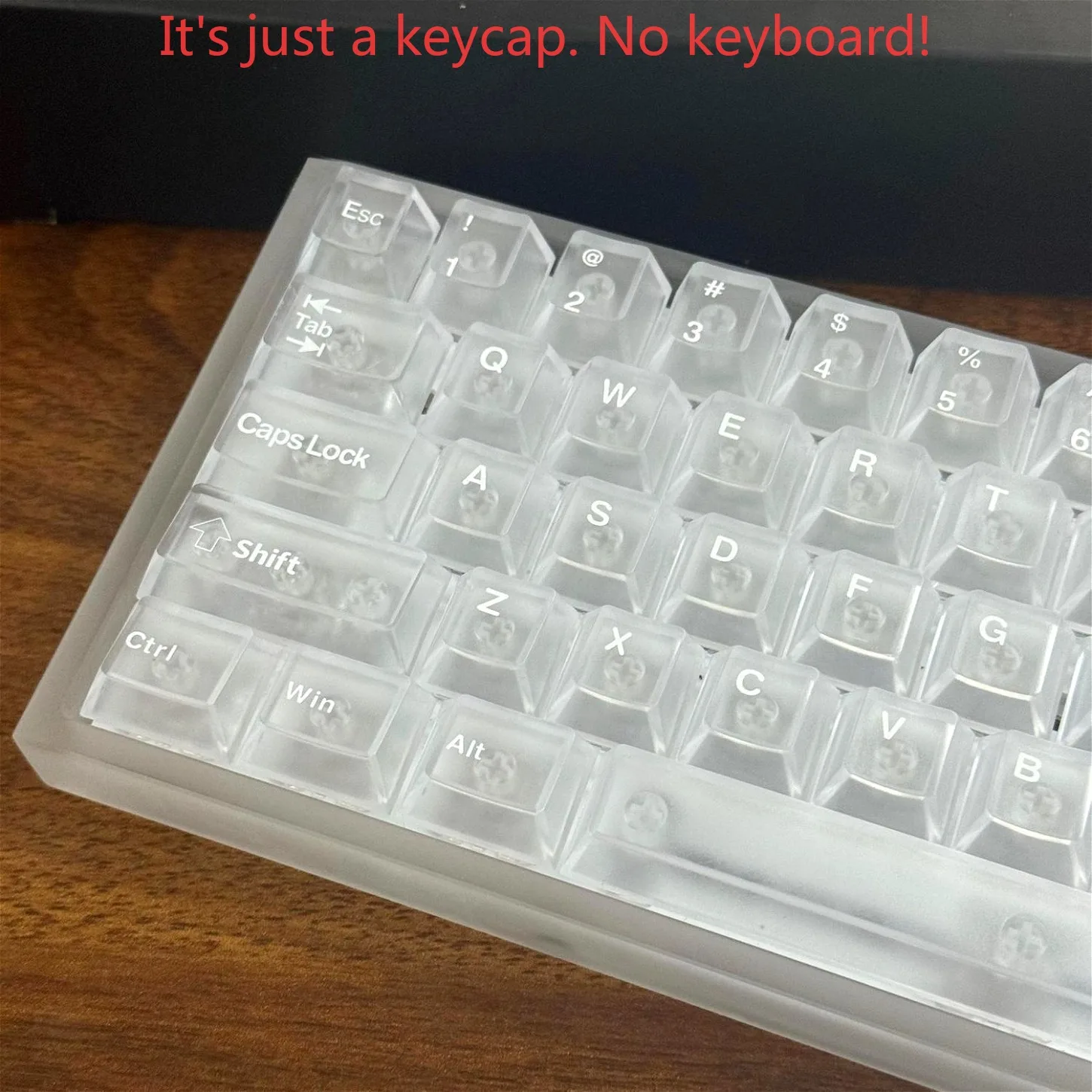 Frosted Clear PC Keycaps White Characters Cherry Profile 124 Keys Translucent for Wooting Magnetic Switch Mechanical Keyboard