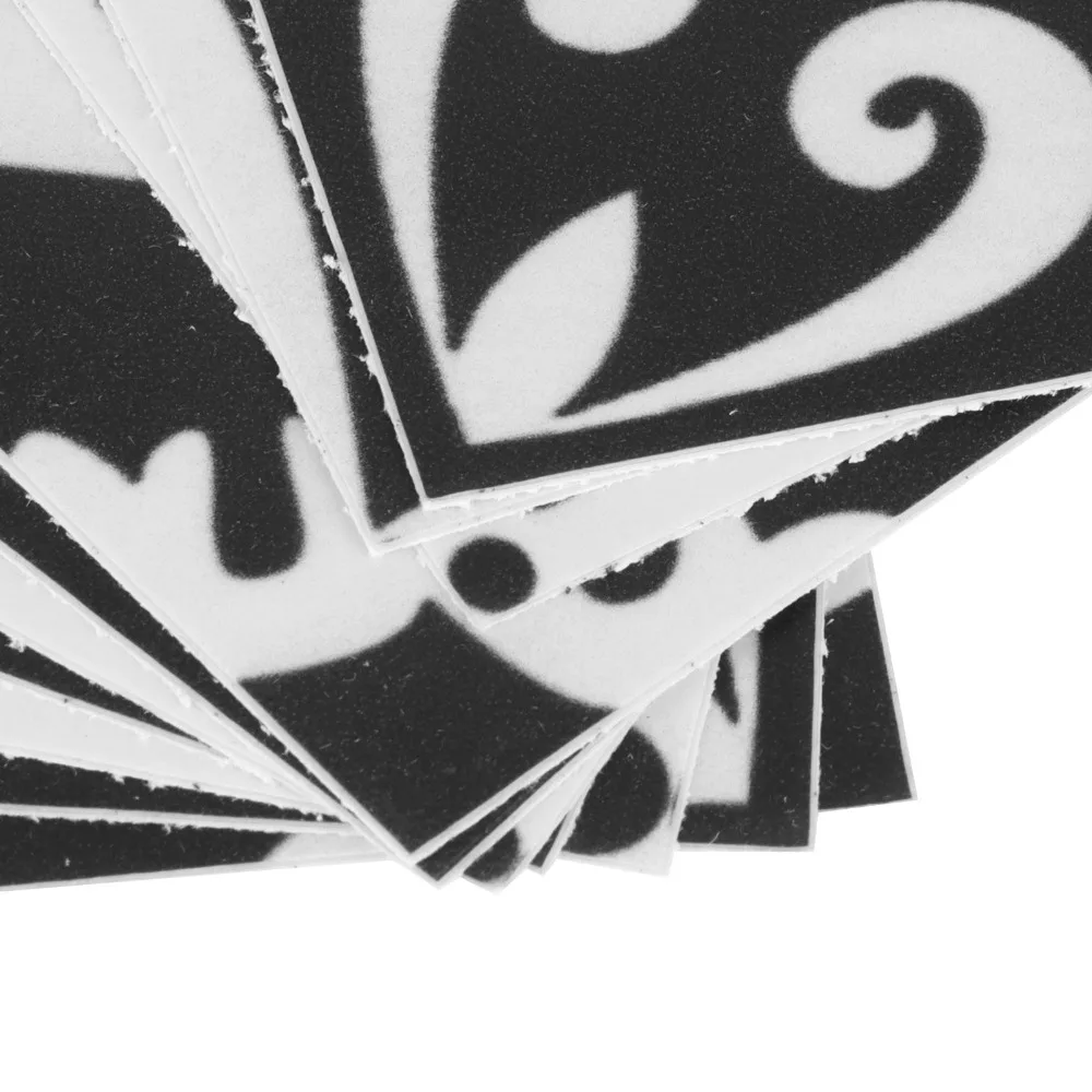 10pcs Self-Adhesive Wall Applique Decal 5.9in Black White Self Adhesive Wall Square PVC Indoor Pastable Decor Floors