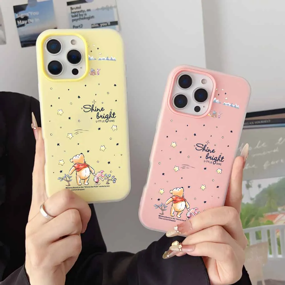 

Простой модный чехол для телефона с Винни-Пухом для iPhone 17, AIR 16, 15, 14, 13, 12, 11 Pro Max Plus, матовый чехол с ощущением кожи