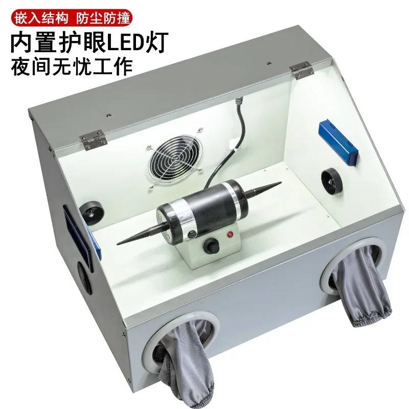 DM-5 desktop double-head cloth wheel vacuum sander polishing machine with lamp stepless speed regulation gold,