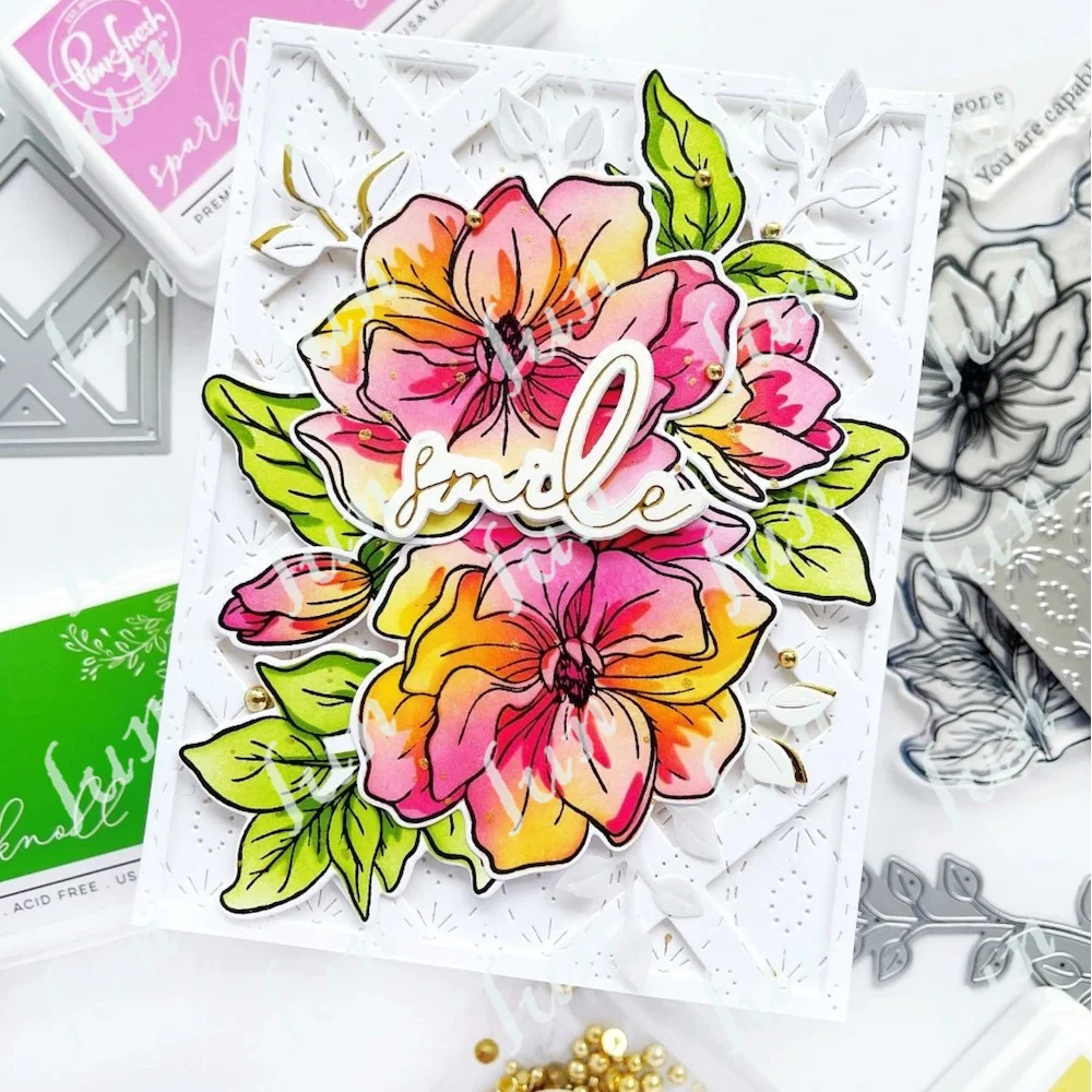 Gorąca sprzedaż nowe matryce do cięcia metalu kwiatowy Magnolia wyczyść znaczki DIY Album Scrapbooking kolaż szczęśliwy Plan prezent dekoracje