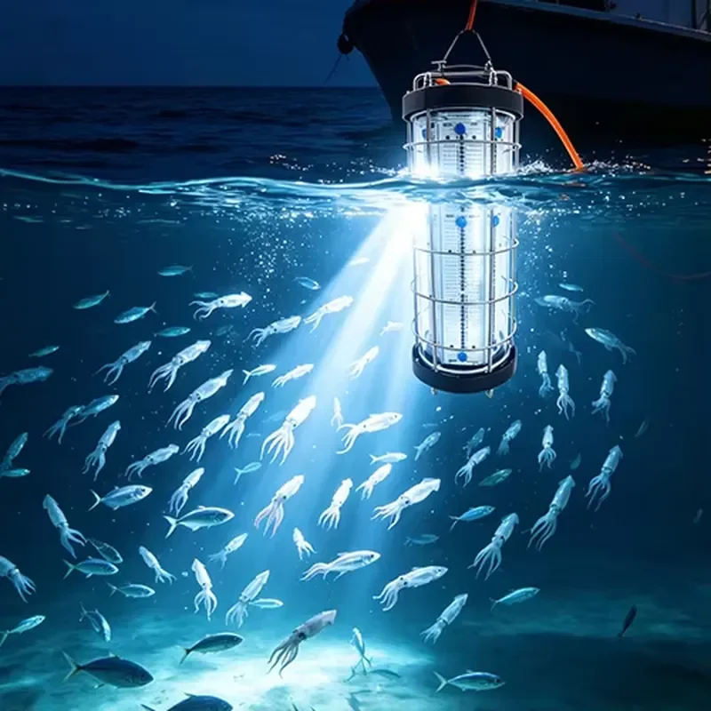 2000W 3000W Power Diving Fishing Light IP68 Waterproof Deep Water Fish Lure Light Suitable for Night Fishing of Tuna Salmon