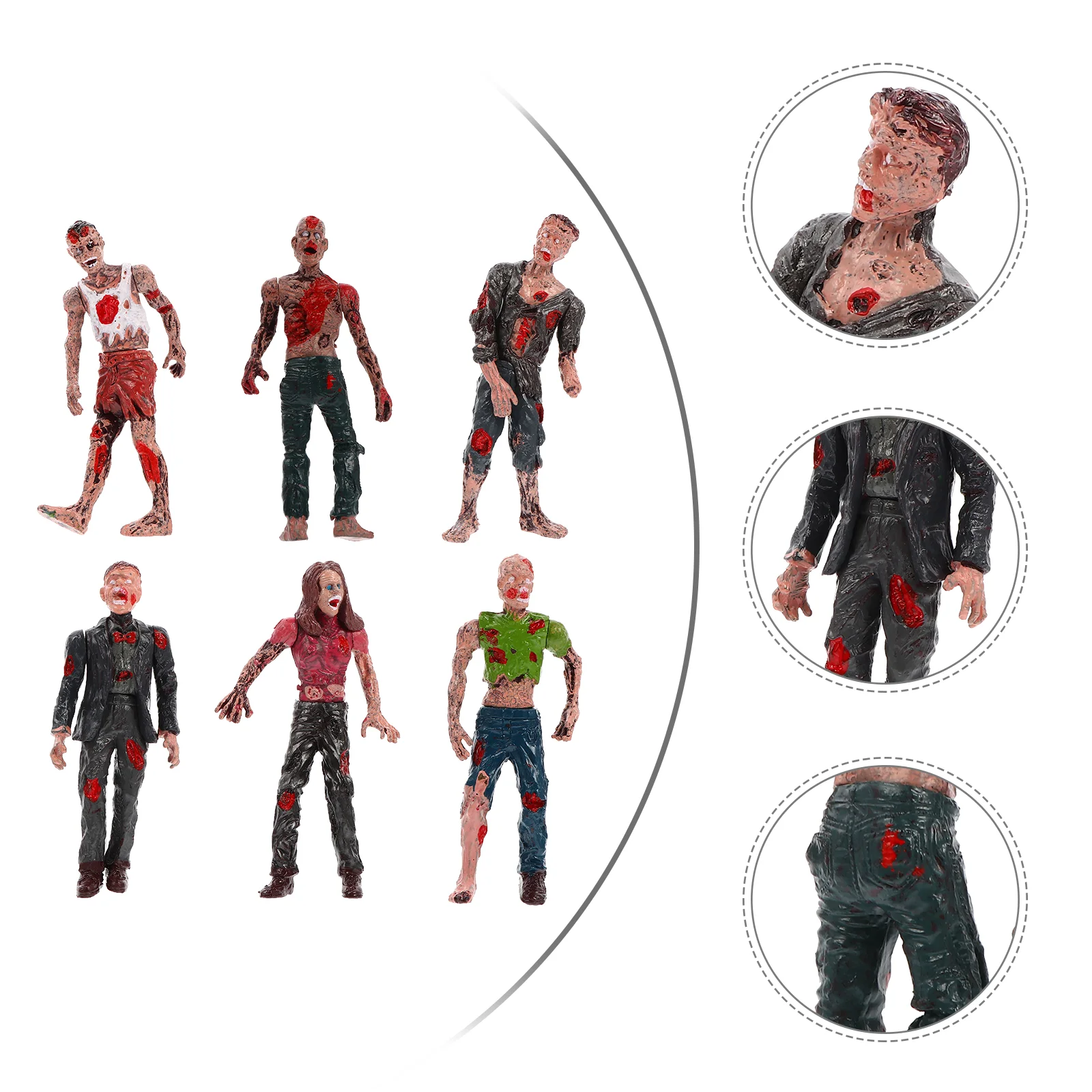 Action Figures Zombie Toy Party Props Halloween Creepy Plastic Bloody Model