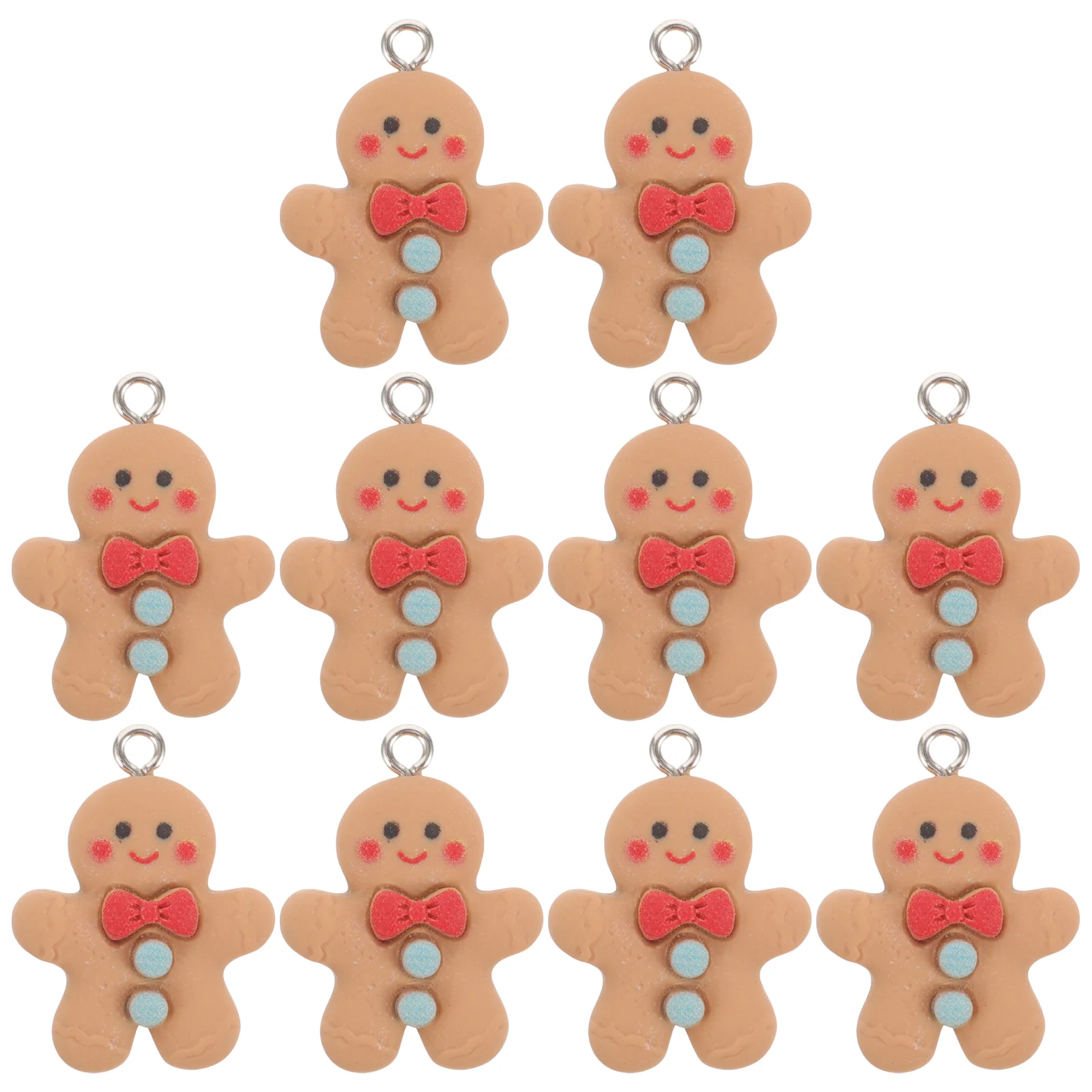 10 Pcs Christmas Charms for Jewelry Making Gingerbread Man Earrings Dangle Vintage Necklace Resin