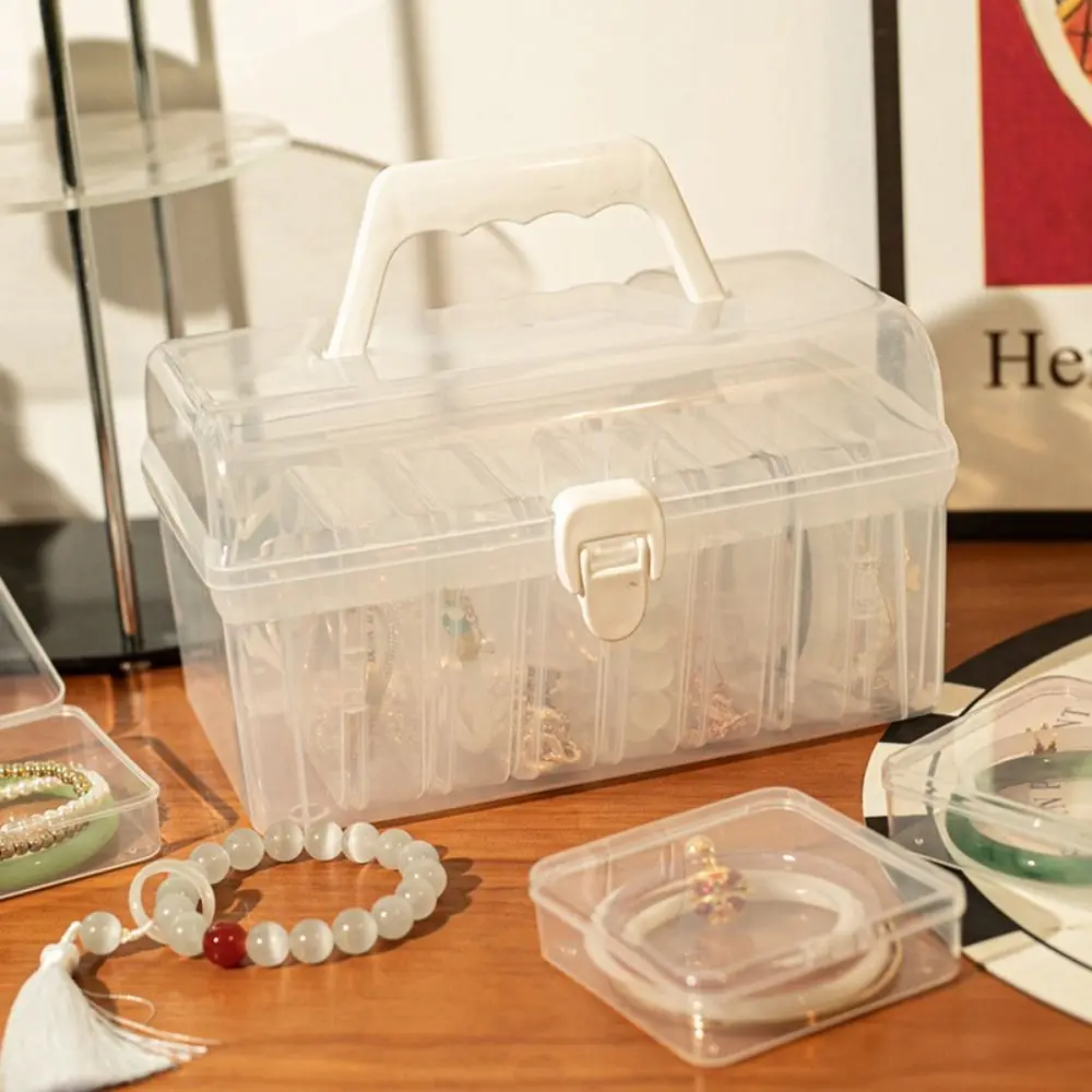 1Pcs Durable Transparent Jewelry Storage Box Desktop Storage Flip Cover Bracelet Box Home Supplies Mini Plastic Case