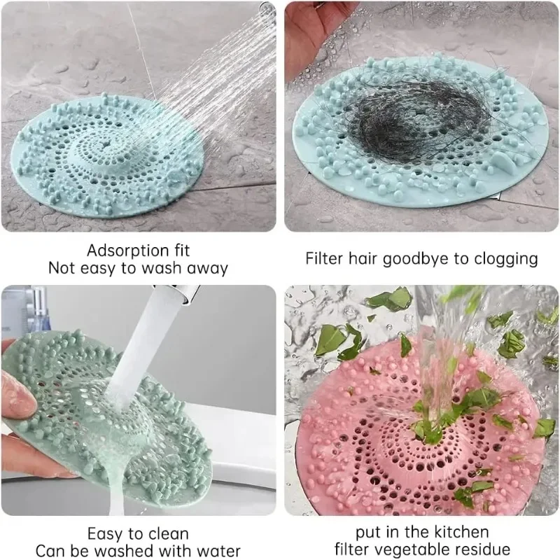 1Pcs Floor Filter Sink Strainers Hair Catcher For Kitchen Bathroom Accessories Silicone Drain Strainer Household Shower