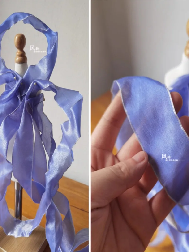 ライトブルーのウェディングアクセサリー,ソーイングパッチワーク,幅4cm,スチールワイヤースタイルのドレス,デザイナー生地