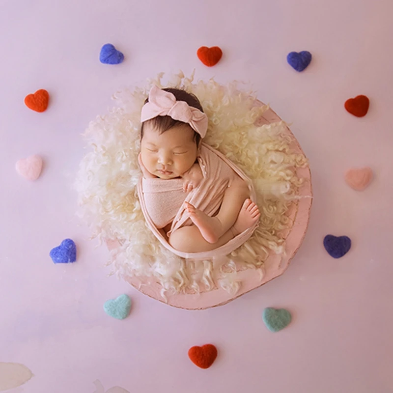 5/6/9 Pcs DIY Handmade Baby Felt Love Heart Ornaments Home Party Decorations Newborn Photography Props 0