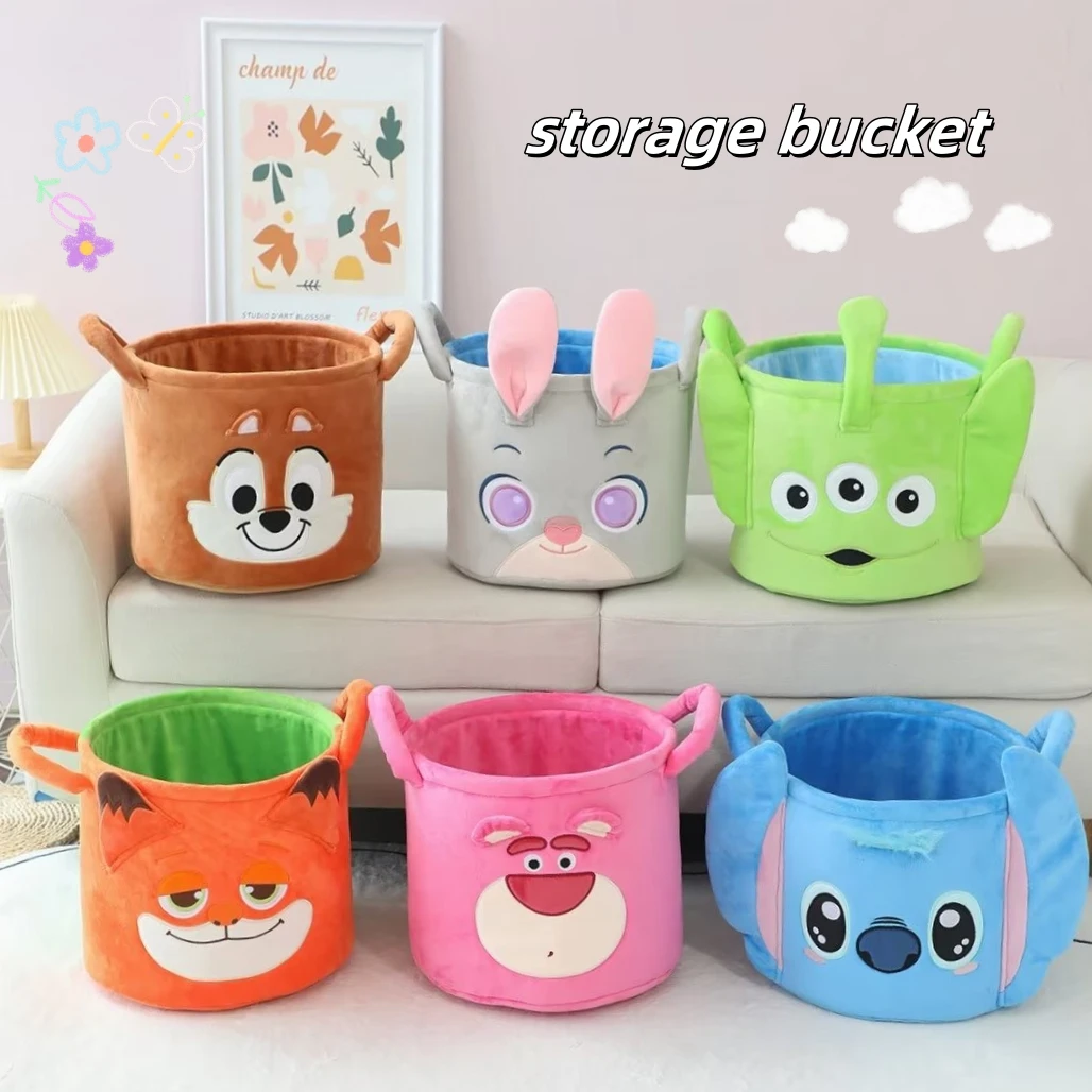 Disney Cartoon Chip Judy Alien Nick Lotso Huggin Bear Stitch Storage Bucket Children's Toy Sundry Organizing Basket