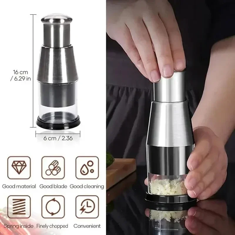 Manual Garlic Chopper Food Crusher Garlic Pressing Handheld Food Processors Slicer Dicer Mixer Kitchen Vegetable Slicer Tool