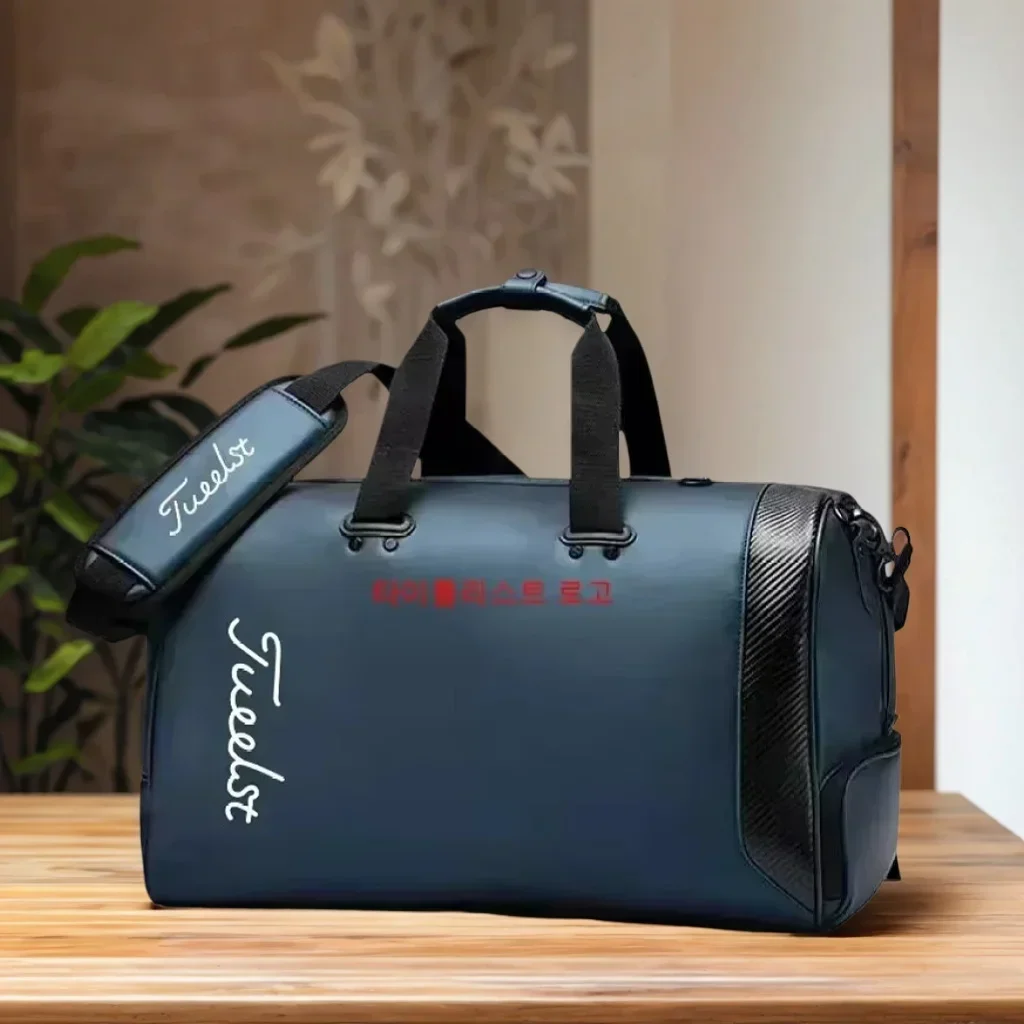 الرجال حقيبة يد حقيبة جولف بولي PU مقاوم للماء حقيبة ملابس الغولف سعة كبيرة منطقة الأحذية المستقلة حقائب رياضية بوسطن حقيبة 45*25*27