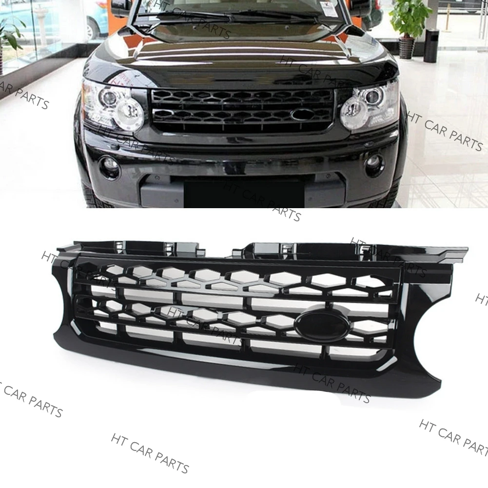 

For Land Rover Discovery 4 Black 2010 2011 2012 2013 Glossy Black Car Racing Grill Front Mesh Grille Moulding ABS