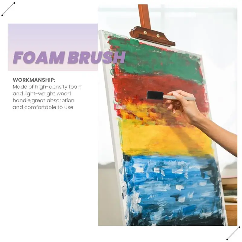 100Pcs Foam Brush,Sponge Wood Handle Paint Brush,Foam Paint Brushes,1Inch Foam Brush Painting Set For Acrylics,Crafts