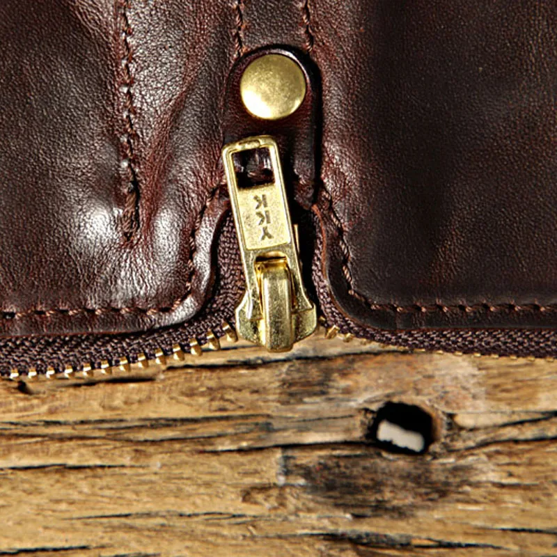 

AETOO длинный кошелек из коровьей кожи с ручными растениями, мужской повседневный кошелек для мобильного телефона, кожаный плиссированный кошелек из чистой меди zi