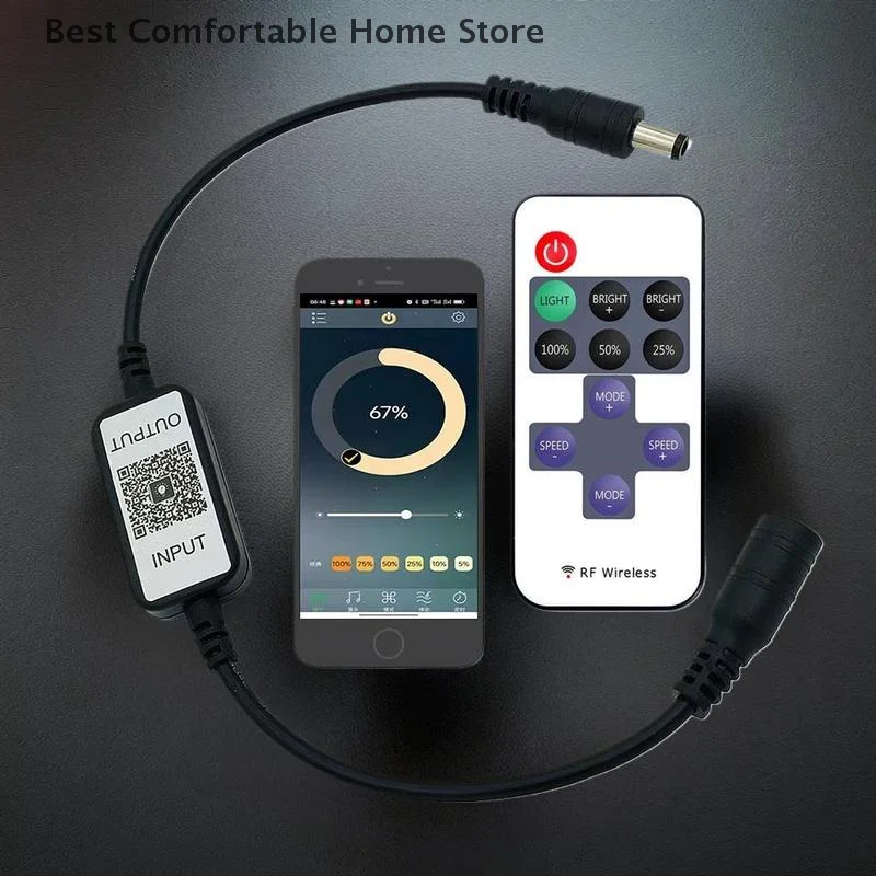

11 Key Mini Bluetooth Controller Set with LED Monochrome Dimming Light Strip