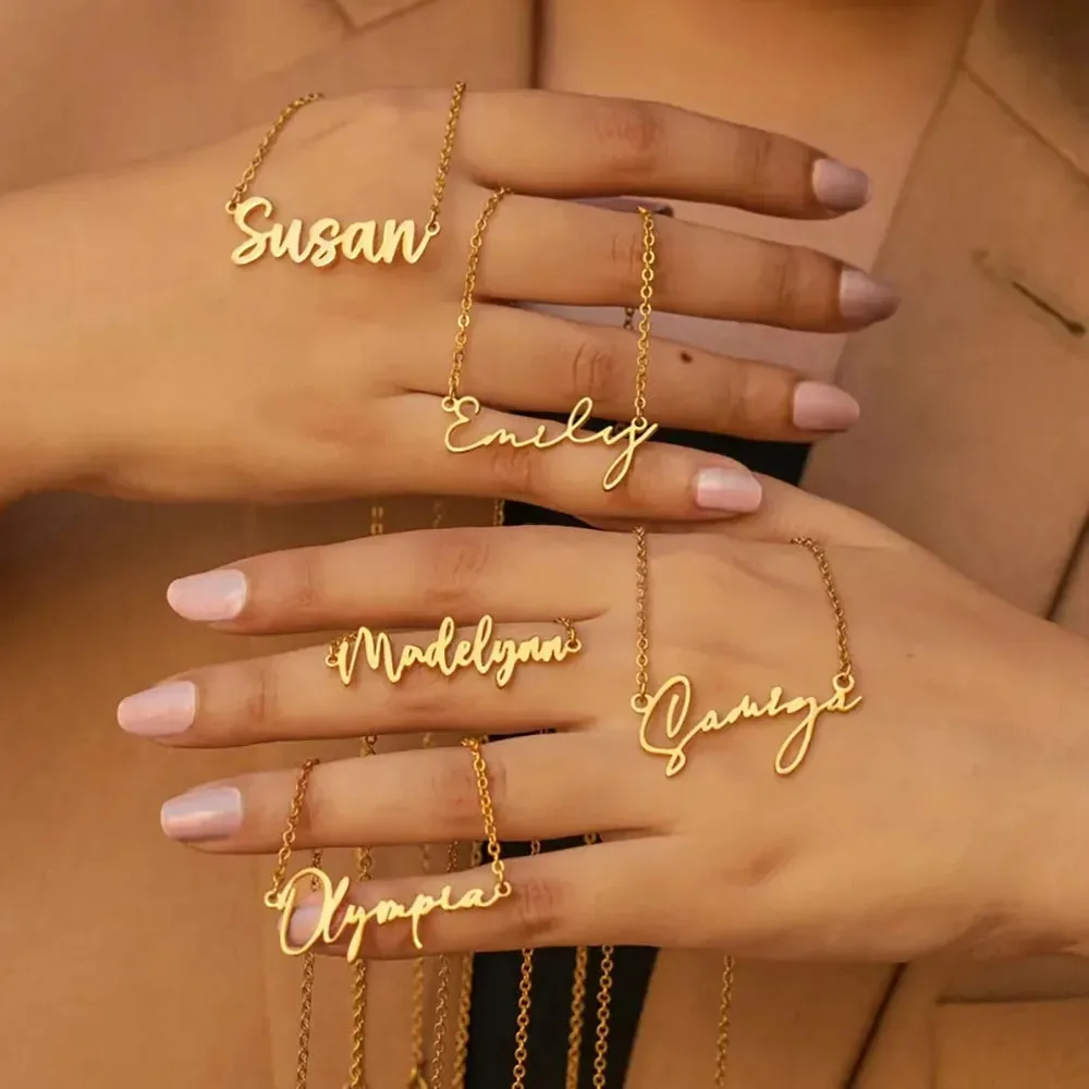 

Ожерелье из нержавеющей стали на заказ, персонализированное ожерелье с именем, женское минималистское ожерелье с буквами, ювелирные изделия на заказ, подарок на день рождения